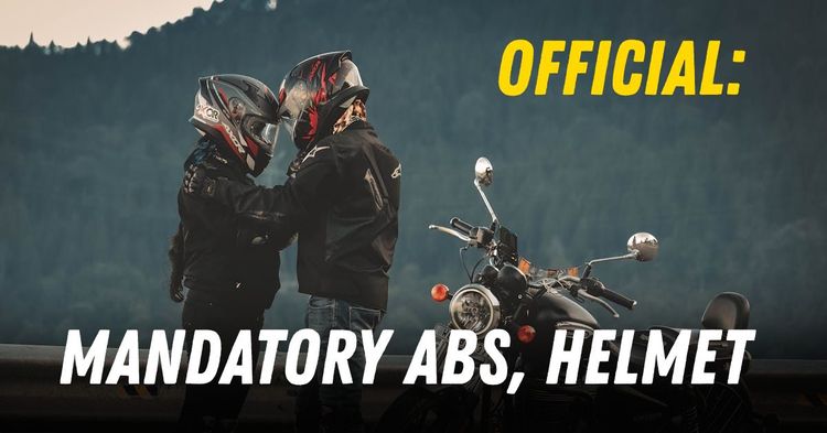 Mandatory helmet and ABS rule