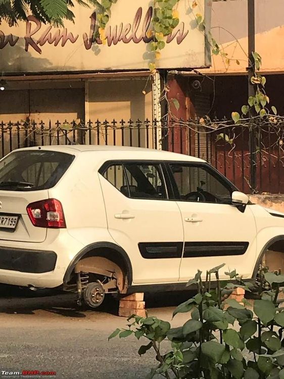 maruti ignis wheels stolen