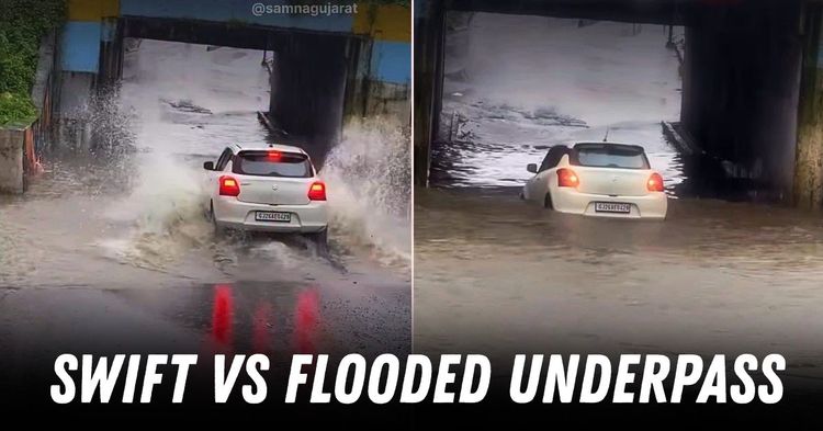 maruti suzuki swift flooded underpass gujarat  featured
