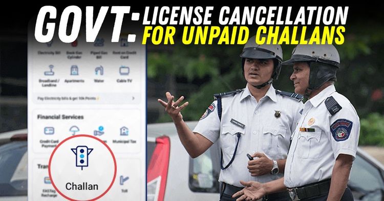 pay challans or get driving license suspended