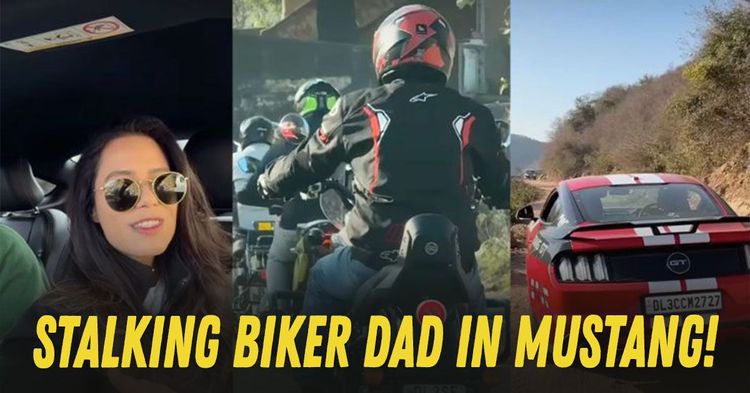 stalking biker dad in ford mustang stalking biker dad in ford mustang