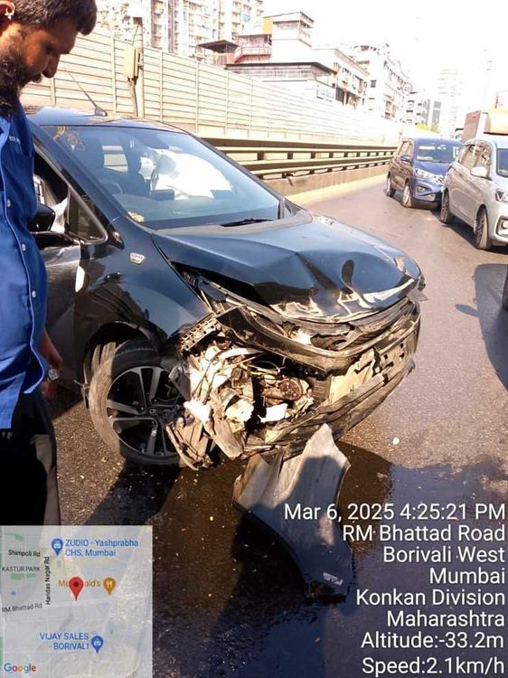 tata motors staff crashes altroz on road