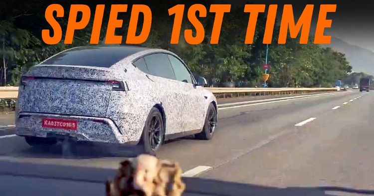 tesla model y electric car spied on test mumbai pune expressway featured tesla model y electric car spied on test mumbai pune expressway featured