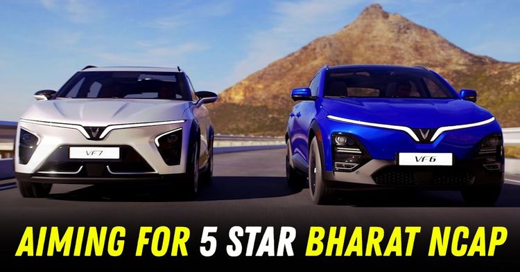 vinfast vf6 vf7 electric suvs 5 star bharat ncap aim featured