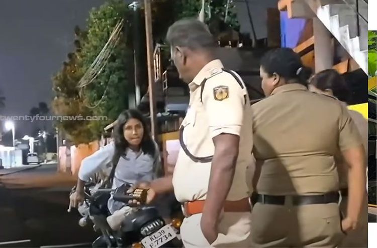 up woman attacks cops in kochi