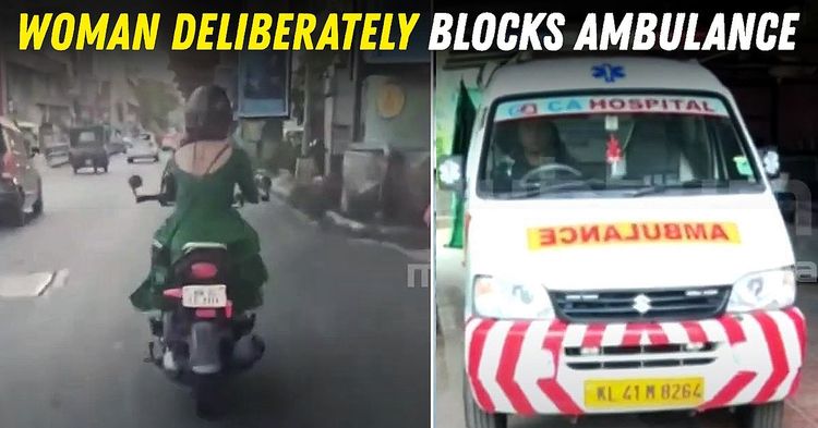 woman on honda navi blocks ambulance kerala featured woman on honda navi blocks ambulance kerala featured