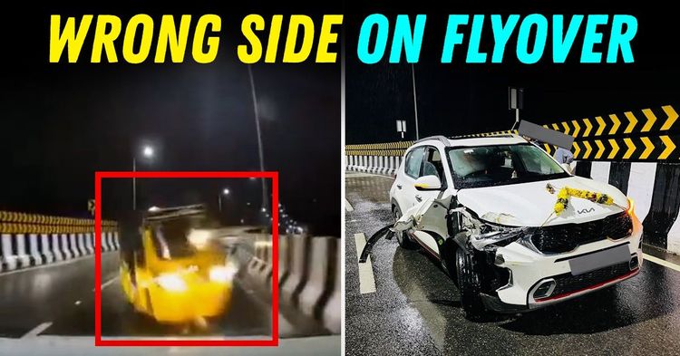 wrong way auto driver causes rs 1 lakh damage to kia sonet in madurai flyover crash wrong way auto driver causes rs 1 lakh damage to kia sonet in madurai flyover crash