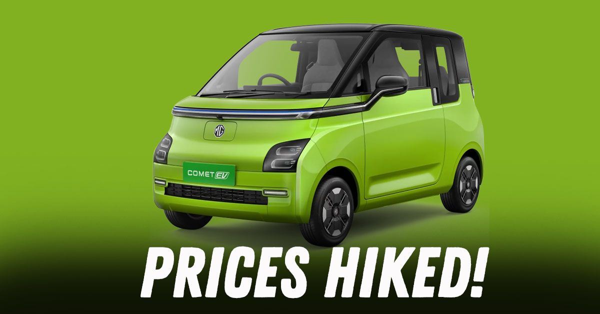 mg comet ev price hiked in india