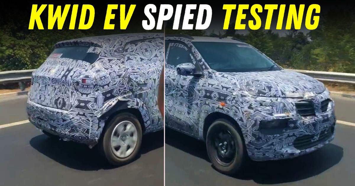 renault kwid ev spied testing india featured
