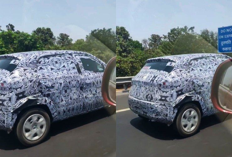 renault kwid test mule side rear