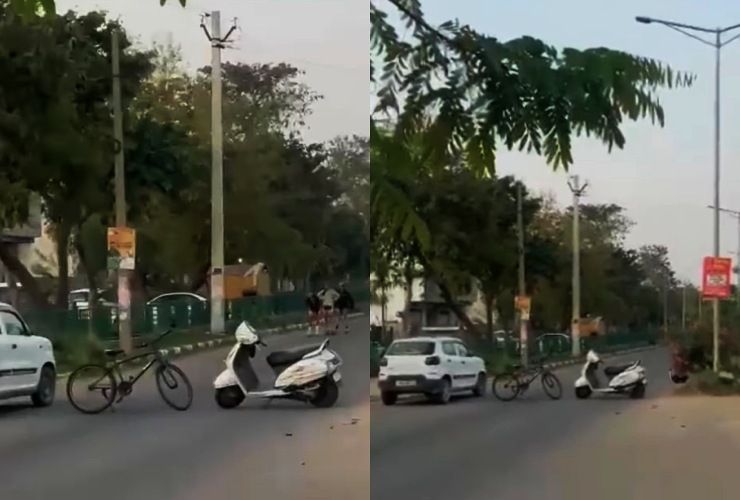 skater girls block road