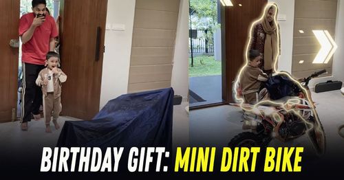 dad buys mini dirt bike for his son as birthday gift