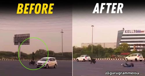 gurugram hero splendor highway stunt fail featured gurugram hero splendor highway stunt fail featured