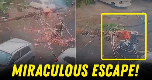 honda activa electric pole woman delhi miracle escape featured honda activa electric pole woman delhi miracle escape featured