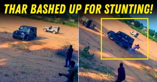 mahindra thar bashed up stunting featured