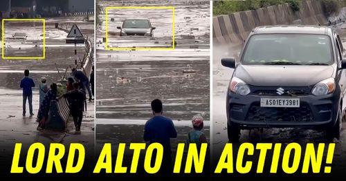 maruti alto water wading guwahati assam floods featured