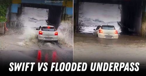 maruti suzuki swift flooded underpass gujarat featured maruti suzuki swift flooded underpass gujarat featured