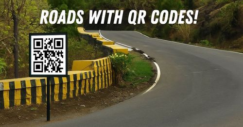 PMGSY road with QR code sign