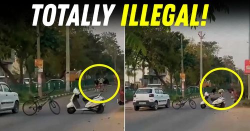 skater girls block public road in haryana with maruti s-presso honda activa featured