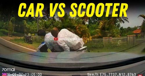 speeding scooter vs car making u-turn featured