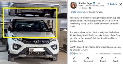 tata nexon supports weight of parking lift plus car featured tata nexon supports weight of parking lift plus car featured