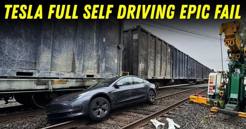 tesla model3 hit by train fsd fail featured tesla model3 hit by train fsd fail featured