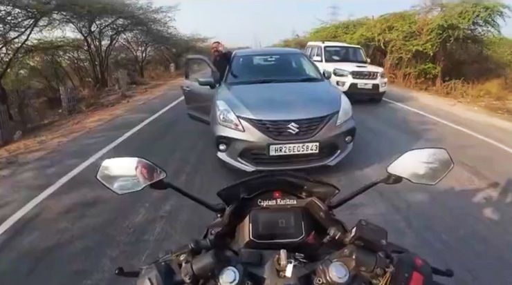 sportsbike rider vs maruti baleno driver