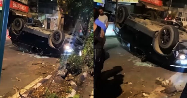 tata harrier flipped 