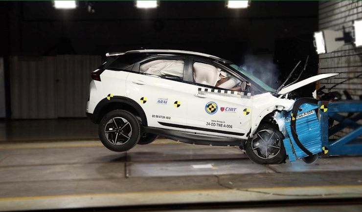 tata nexon.ev 45 5 star bharat ncap crash test rating