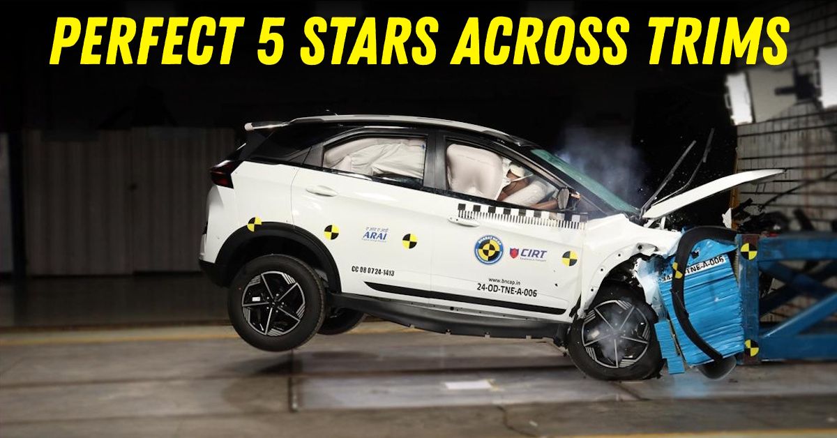 tata nexon.ev 45 5 star bharat ncap crash test rating featured tata nexon.ev 45 5 star bharat ncap crash test rating featured