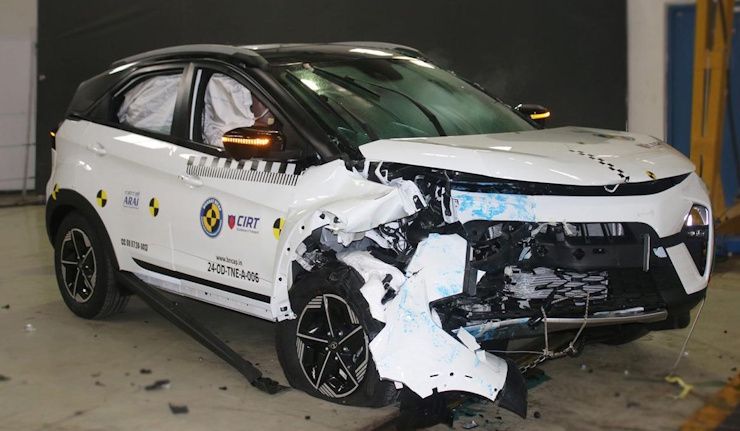 tata nexon.ev 45 bharat ncap crash test 5 star rating