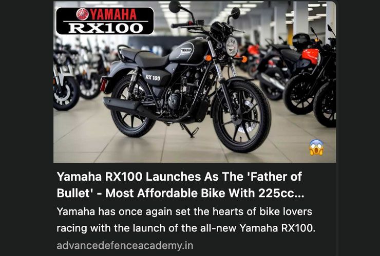 yamaha rx 100 fake news debunked